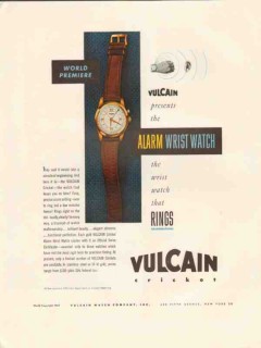 vulcain watch company 1947 cricket alarm wrist watch rings vintage ad