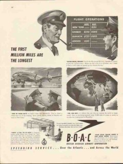 british overseas airways corp 1947 boac first million miles vintage ad british overseas airways corp 1947 boac first million miles vintage ad