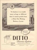 ditto inc 1947 small large one-writing business system vintage ad