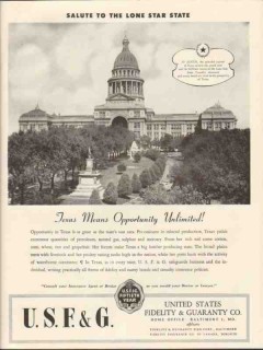 united states fidelity guaranty co 1947 texas opportunity vintage ad united states fidelity guaranty co 1947 texas opportunity vintage ad