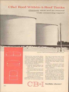 Chicago Bridge Iron Company 1962 Vintage Ad Oil Tank Roof-Within-Roof Chicago Bridge Iron Company 1962 Vintage Ad Oil Tank Roof-Within-Roof