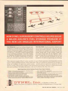 Dynel Inc 1962 Vintage Ad Supervisory Controls Airline Fuel Storage