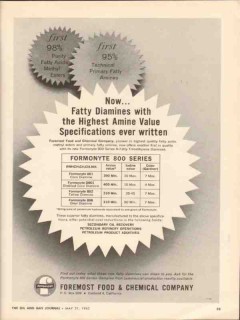 foremost food chemical company 1962 fatty diamones amine vintage ad foremost food chemical company 1962 fatty diamones amine vintage ad