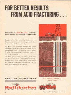 Halliburton Company 1962 Vintage Ad Oil Acid Fracturing Better Results Halliburton Company 1962 Vintage Ad Oil Acid Fracturing Better Results