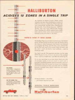 Halliburton Company 1962 Vintage Ad Oil Acidizes 12 Zones Single Trip Halliburton Company 1962 Vintage Ad Oil Acidizes 12 Zones Single Trip