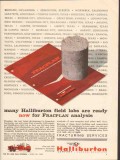 Halliburton Company 1962 Vintage Ad Oil Field Labs Fracplan Analysis