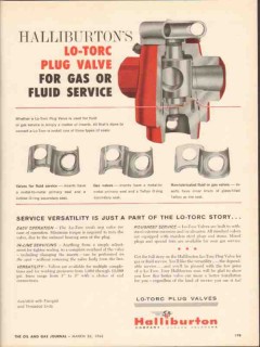 Halliburton Company 1962 Vintage Ad Oil Service Lo-Torc Plug Valve Gas  Halliburton Company 1962 Vintage Ad Oil Service Lo-Torc Plug Valve Gas
