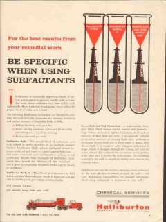 Halliburton Company 1962 Vintage Ad Oil Chemical Specific Surfactants Halliburton Company 1962 Vintage Ad Oil Chemical Specific Surfactants
