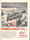 Humble Oil Refining Company 1962 Vintage Ad Epoxy Adhesives Weld Tanks