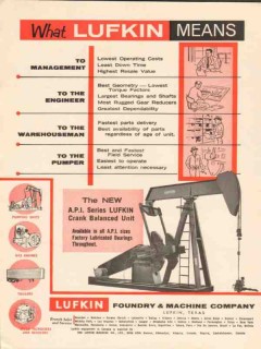 Lufkin Foundry Machine Company 1962 Vintage Ad Oil Field Pumper Means