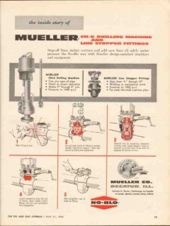 Mueller Company 1962 Vintage Ad Oil Drilling Machine Line Stopper CH-6 Mueller Company 1962 Vintage Ad Oil Drilling Machine Line Stopper CH-6