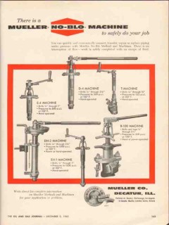 Mueller Company 1962 Vintage Ad Oil Field No-Blo Machine Job Safely Mueller Company 1962 Vintage Ad Oil Field No-Blo Machine Job Safely
