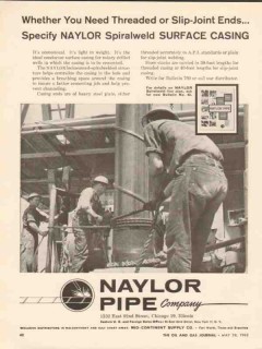 Naylor Pipe Company 1962 Vintage Ad Casing Threaded Slip-Joint Ends Naylor Pipe Company 1962 Vintage Ad Casing Threaded Slip-Joint Ends