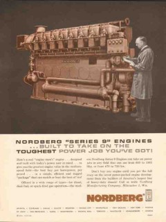 Nordberg Mfg Company 1962 Vintage Ad Engines Toughest Power Series 9