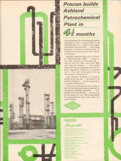 Procon Inc 1962 Vintage Ad Ashland Oil Refining Catlettsburg KY Plant Procon Inc 1962 Vintage Ad Ashland Oil Refining Catlettsburg KY Plant