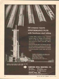 Sumitomo Metal Industries 1962 Vintage Ad Oil Tubing Performance Plus Sumitomo Metal Industries 1962 Vintage Ad Oil Tubing Performance Plus