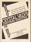 electric service supplies co 1936 crystal valve arresters vintage ad