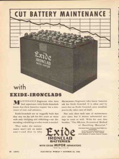 electric storage battery co 1936 cut maintenance ironclads vintage ad