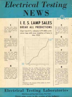 electrical testing laboratories 1936 news ies lamp sales vintage ad