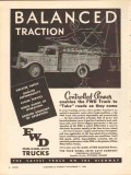 four wheel drive auto company 1936 balanced fwd trucks vintage ad