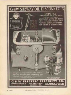 g w electric specialty company 1936 subway disconnects kl vintage ad