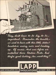 lapp insulator company 1936 important trouble arcing over vintage ad