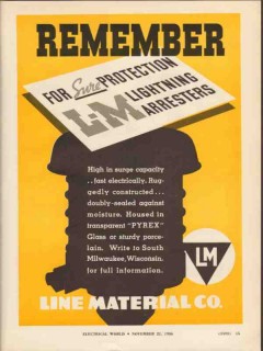 line material company 1936 remember lightning arresters vintage ad line material company 1936 remember lightning arresters vintage ad