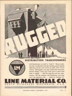 line material company 1936 rugged distribution transformers vintage ad line material company 1936 rugged distribution transformers vintage ad