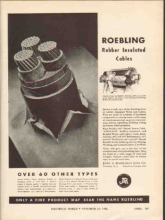 john a roebling corp 1936 rubber insulated cables wires vintage ad