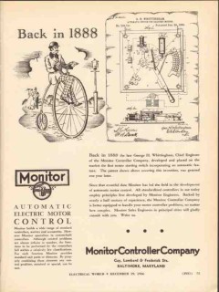 monitor controller company 1936 george h whittingham switch vintage ad