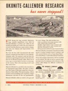 okonite company 1936 callender research never stopped cable vintage ad
