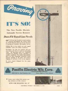 pacific electric mfg corp 1936 proving service restorer vintage ad