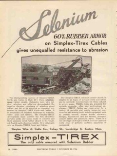 simplex wire cable company 1936 selenium rubber tirex wire vintage ad