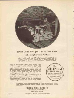 simplex wire cable company 1936 coal mine low cost tirex vintage ad