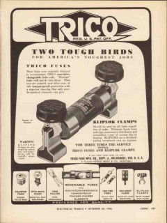 trico fuse manufacturing company 1936 kliplock clamps vintage ad