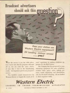 western electric 1936 broadcast advertisers radio equipment vintage ad western electric 1936 broadcast advertisers radio equipment vintage ad