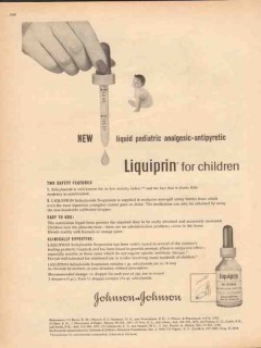 johnson johnson 1959 liquiprin pediatric analgesic medical vintage ad