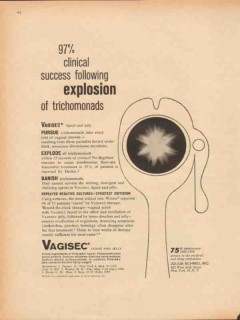 julius schmid inc 1959 vagisec explode trichomonads medical vintage ad
