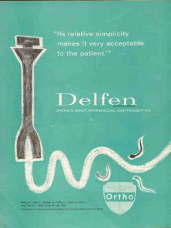 ortho pharmaceutical 1959 delfen spermicidal jelly medical vintage ad