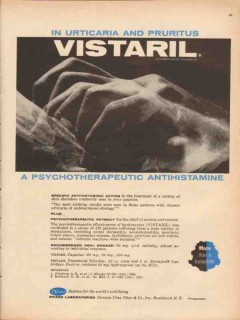 pfizer laboratories 1959 vistaril antihisamine skin medical vintage ad pfizer laboratories 1959 vistaril antihisamine skin medical vintage ad