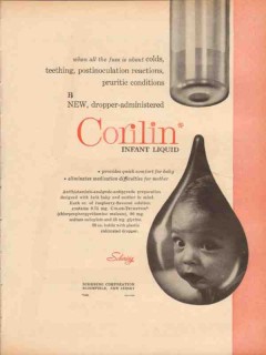 schering corp 1959 corilin infant liquid colds medical vintage ad