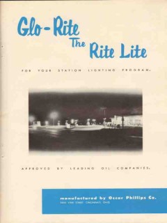 oscar phillips company 1955 glo-rite gas station lighting vintage ad