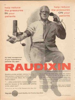 squibb 1959 raudixin help reduce pressures patients medical vintage ad