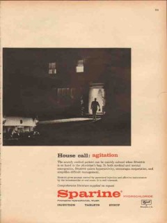 wyeth 1959 sparine agitation house call excited medical vintage ad