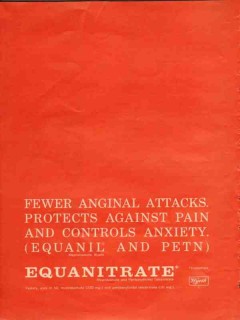 wyeth 1959 equanitrate fewer anginal attacks pain medical vintage ad wyeth 1959 equanitrate fewer anginal attacks pain medical vintage ad
