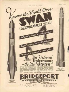 Bridgeport Machine Company 1931 Vintage Ad Oil Field Swan Underreamer Bridgeport Machine Company 1931 Vintage Ad Oil Field Swan Underreamer