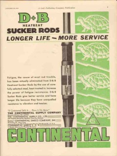 Continental Supply Company 1931 Vintage Ad Oil DB Heatreat Sucker Rods Continental Supply Company 1931 Vintage Ad Oil DB Heatreat Sucker Rods