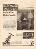 Edward Valve Mfg Company 1931 Vintage Ad Oil Lower Cost Higher Quality