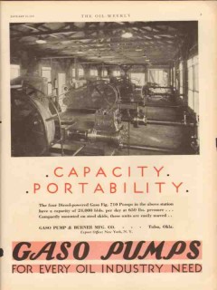 Gaso Pump Burner Mfg Company 1931 Vintage Ad Oil Capacity Portability