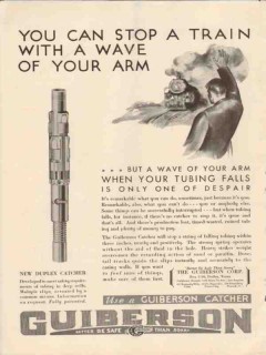 Guiberson Corp 1931 Vintage Ad Oil Field Duplex Catcher Stop Train Arm